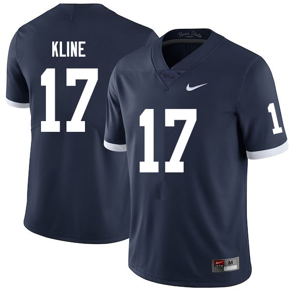Men #17 Grayson Kline Penn State Nittany Lions College Throwback Football Jerseys Sale-Navy